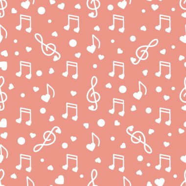 Notlar, kalpleri. Romantik desen. Sevgililer günü