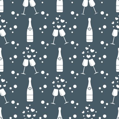 Sorunsuz tatil desen. Kalpler, gözlük, şişe