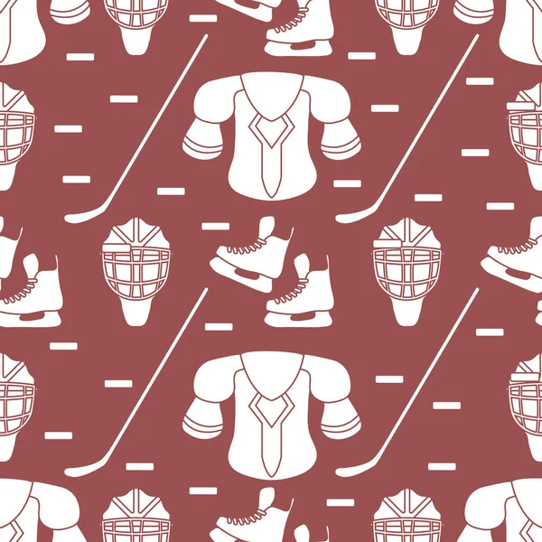 Sport seamless pattern. Hockey equipment.