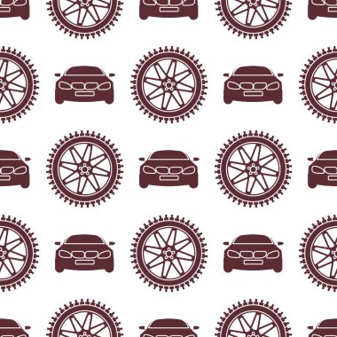 Arabalar ve tekerlekler ile Seamless Modeli.