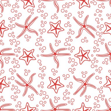 Deniz yıldızı ile vektör seamless modeli.