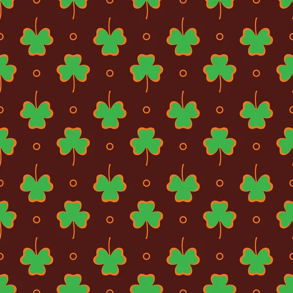 Nahtloses Muster. Kleeblätter. St. Patrick 's Day — Stockvektor