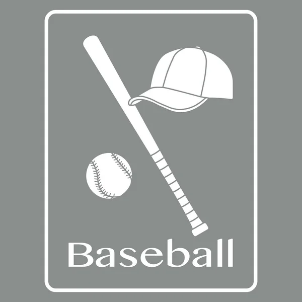 Baseballschläger, Ball, Mütze. Sport-Vektorillustration — Stockvektor