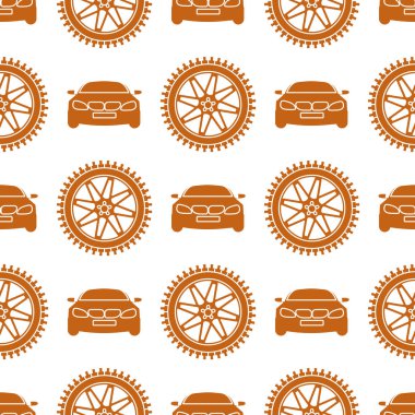 Arabalar ve tekerlekler ile Seamless Modeli.
