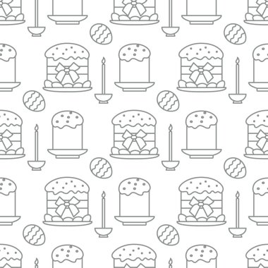 Paskalya kek, mum, yumurta ile Seamless Modeli.