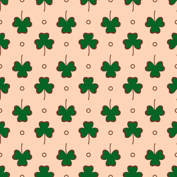 Nahtloses Muster. Kleeblätter. St. Patrick 's Day — Stockvektor