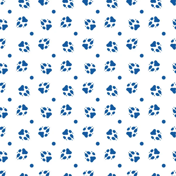 Modèle sans couture avec des traces de chien Fond animal — Image vectorielle
