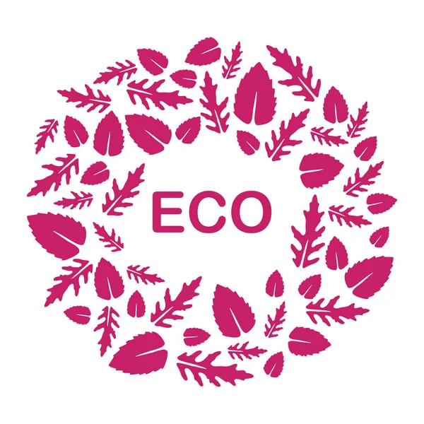 Ruccola, basilika blad. Eco, vegan, bio, ekologiskt — Stock vektor