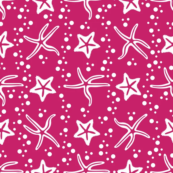 Vector seamless pattern with starfish. — Stock Vector