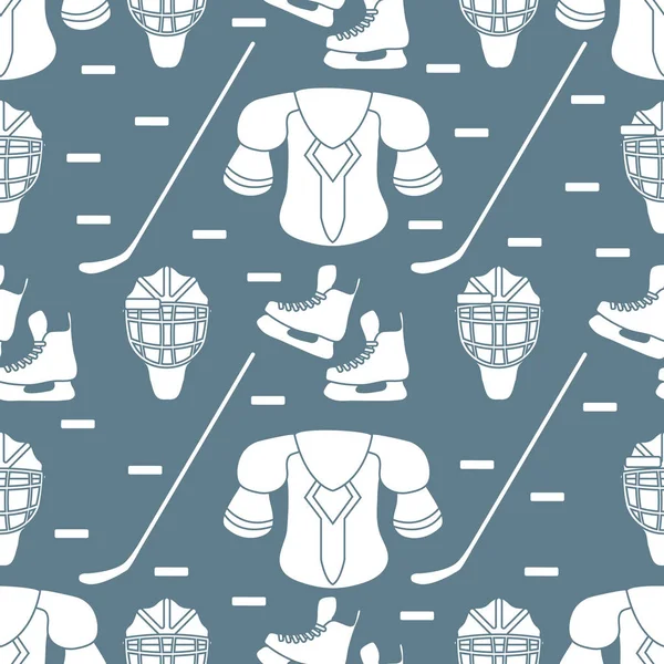 Sport seamless pattern. Hockey equipment.