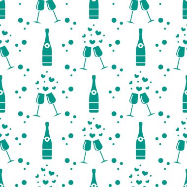 Sorunsuz tatil desen. Kalpler, gözlük, şişe