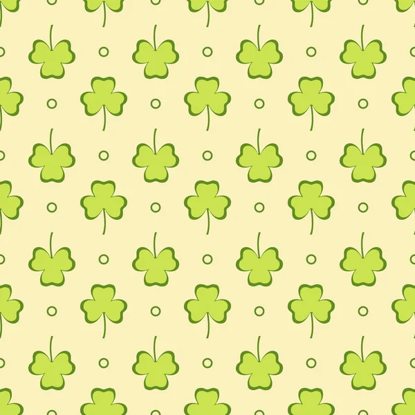 Patrón sin costuras. Hojas de trébol. Día de San Patricio — Vector de stock