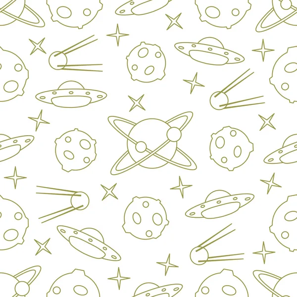Space vector seamless pattern. Astronomy. Science