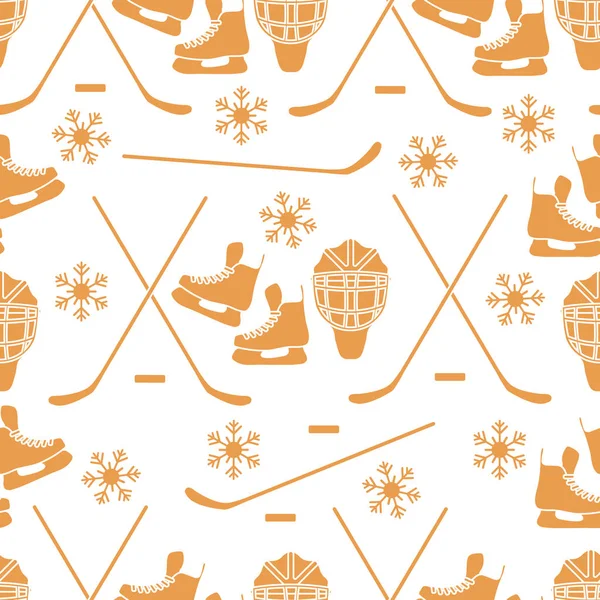 Patrón deportivo sin costuras. Equipo de hockey . — Vector de stock