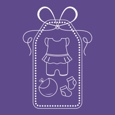 Bebek giysileri. Bib, çorap, gömlek. Yenidoğan.