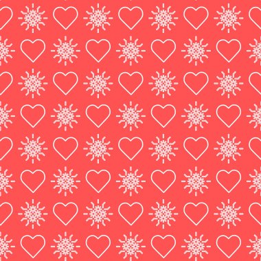 Kalpleri ile Seamless modeli. Sevgililer günü