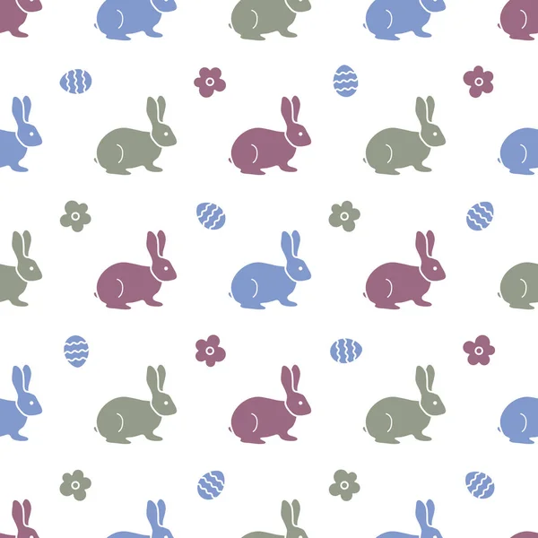 Seamless pattern with Easter Bunny. Rabbits, hares — Stock Vector