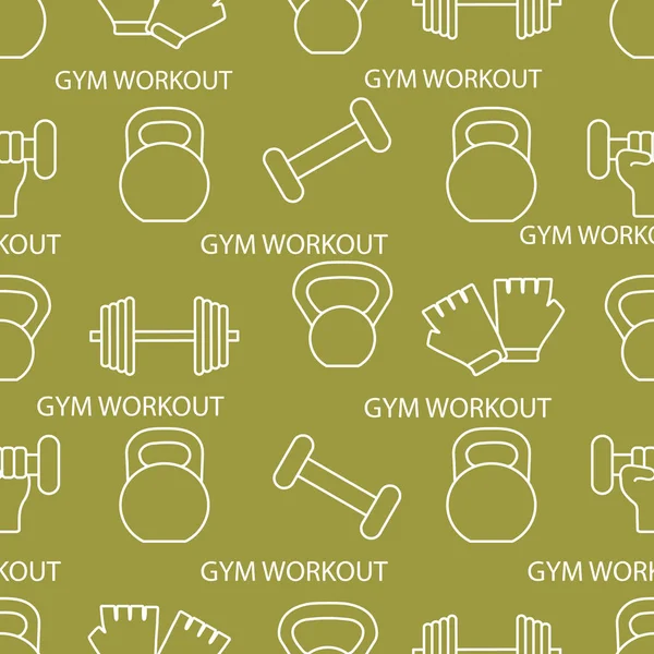 stock vector Sports seamless pattern. Weightlifting equipment.