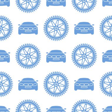Arabalar ve tekerlekler ile Seamless Modeli.