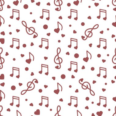 Notlar, kalpleri. Romantik desen. Sevgililer günü