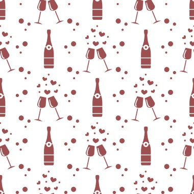 Sorunsuz tatil desen. Kalpler, gözlük, şişe