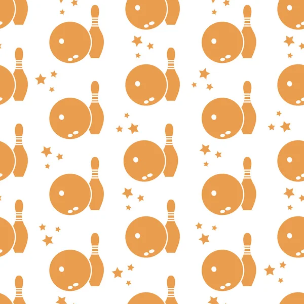 Seamless pattern with bowling pins and bowls.