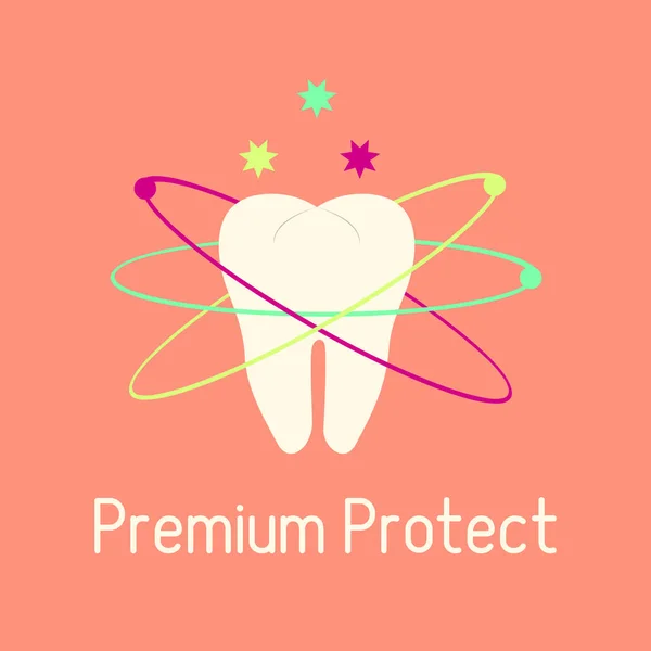 Tooth. Dental clinic. Protection for teeth. — Stock Vector