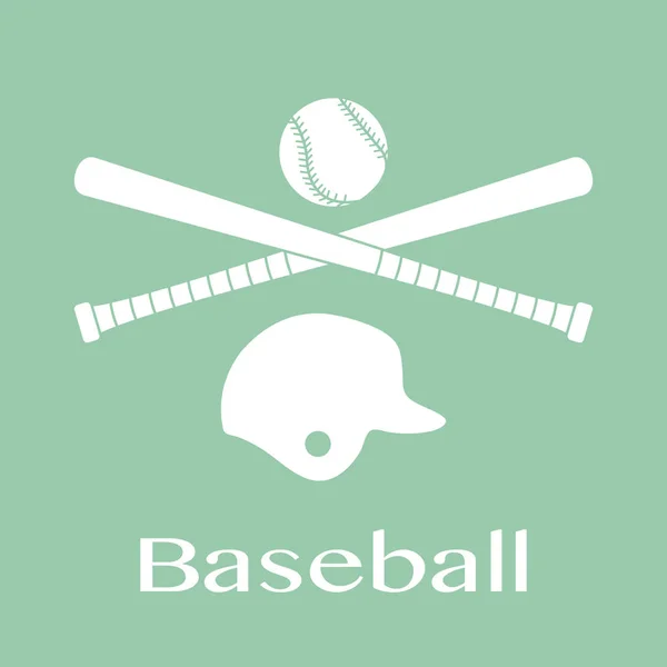 Basebollträn, boll, hjälm. Vektorillustration — Stock vektor