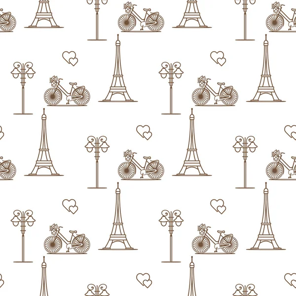 Paris. Seamless modeli. Simgeler ve simge.