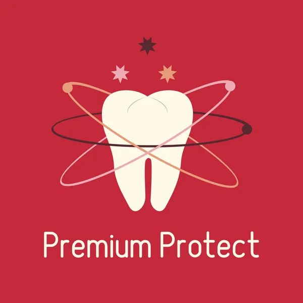 Diente. Clínica dental. Protección para los dientes . — Archivo Imágenes Vectoriales