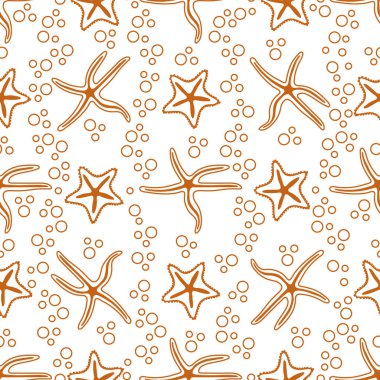 Deniz yıldızı ile vektör seamless modeli.