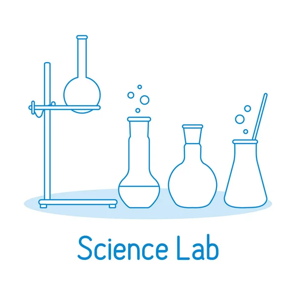 Laboratórios: equipamentos Ciência Química, biologia, medicina —  Vetores de Stock