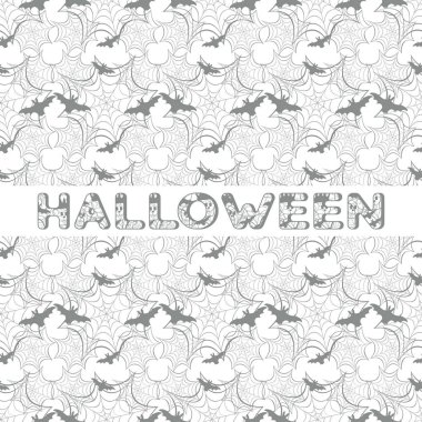 Cadılar Bayramı vektör seamless modeli ile web ve yarasa