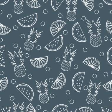 Ananas portakal ile Seamless Modeli karpuz