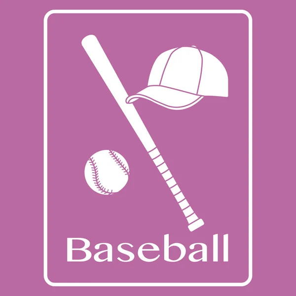 Batte de baseball, balle, casquette. Illustration vectorielle sport — Image vectorielle