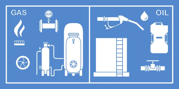 Öl- und Gasindustrie. Gewinnung, Lagerung — Stockvektor