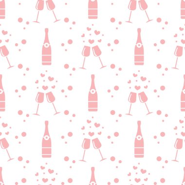 Sorunsuz tatil desen. Kalpler, gözlük, şişe