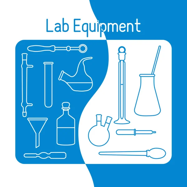 Laborgeräte Wissenschaft Chemie, Biologie, Medizin — Stockvektor