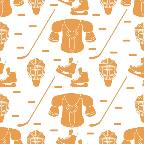 Sport seamless pattern. Hockey equipment.