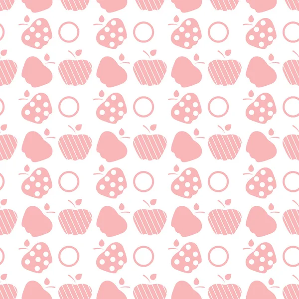 사과 함께 완벽 한 패턴입니다. 과일 배경. — 스톡 벡터