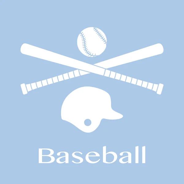 Бейсбольні кажани, м'яч, шолом. Векторні ілюстрації — стоковий вектор