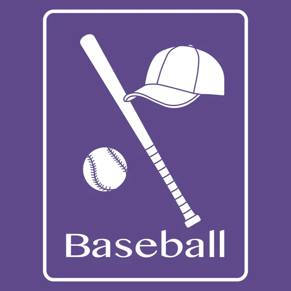 Baseball bat, ball, cap. Sport vector illustration