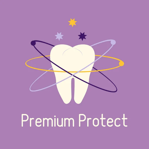 Diente. Clínica dental. Protección para los dientes . — Archivo Imágenes Vectoriales