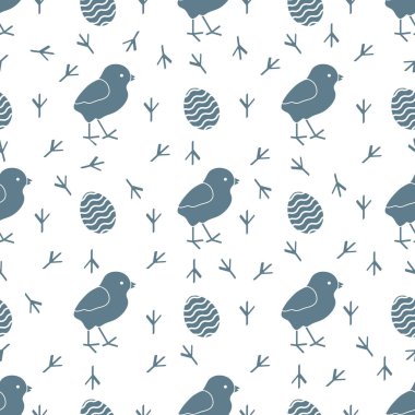 Tavuk, izleri, yumurta ile Seamless Modeli.