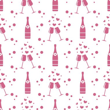 Sorunsuz tatil desen. Kalpler, gözlük, şişe