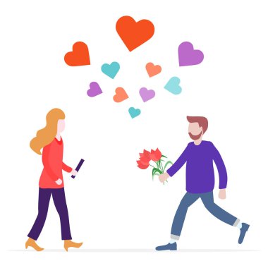 Erkek kadın tatil tebrik kartı ile Tarih gider