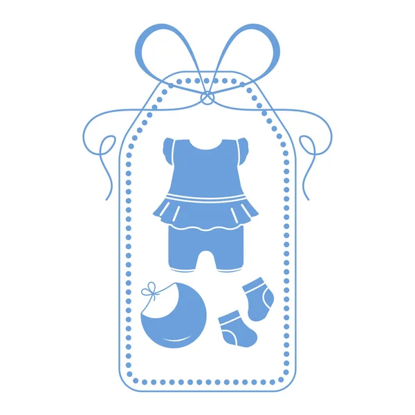 Des vêtements de bébé. Bavoir, chaussettes, body. Nouveau-nés . — Image vectorielle