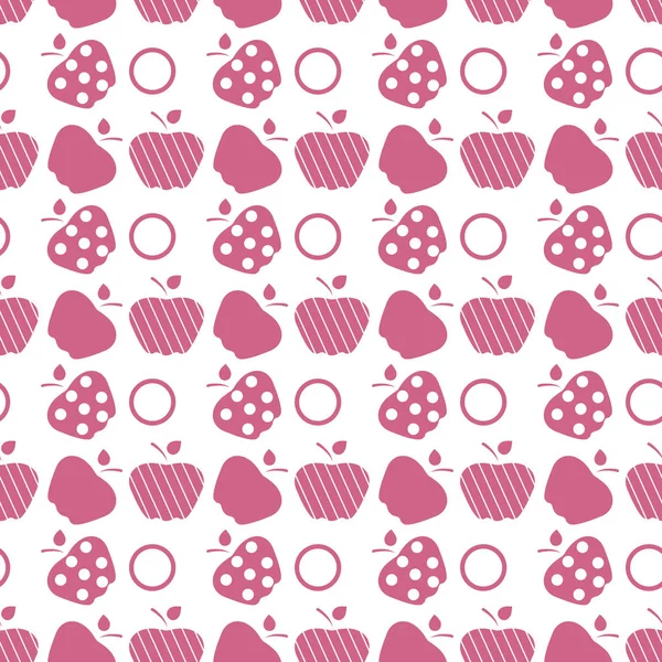 Seamless pattern with apples. Fruit background. — Stock Vector