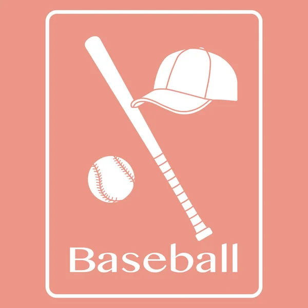 Honkbalknuppel, bal, cap. Sport vectorillustratie — Stockvector