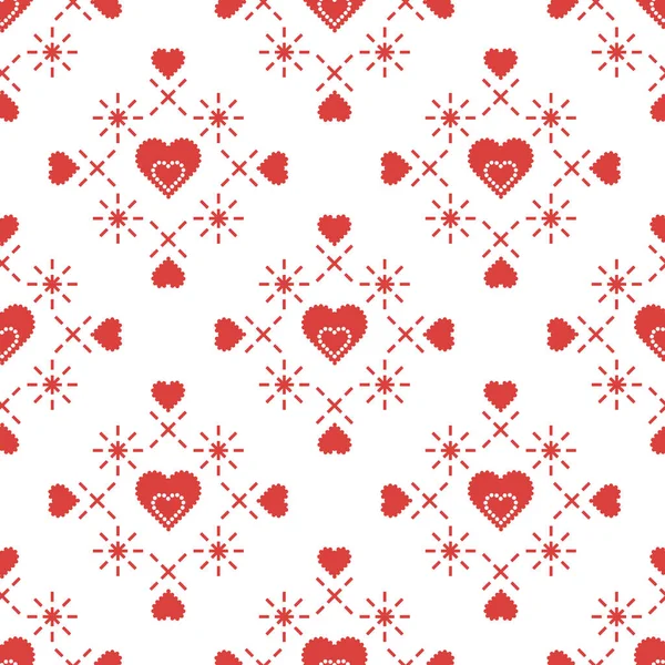 Patrón sin costuras con corazones. Día de San Valentín — Vector de stock